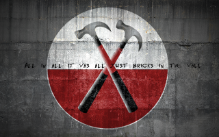 Crossed axes hammer mosaic moon - punk art free wallpaper