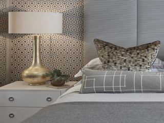 Bed white gold pillow lamp - pillow free wallpaper