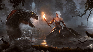 Woman fire stick dragon river - a woman holding free wallpaper
