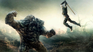 Man forest sword giant creature - concept art free wallpaper