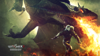 Man dragon forest fire sword - epic fantasy free wallpaper