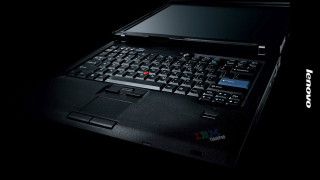 Laptop black keyboard red button - product photo free wallpaper