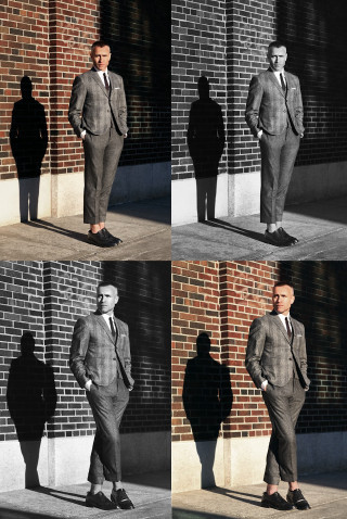 Man suit tie brick wall 4 - a brick wall free wallpaper