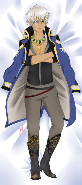 White hair blue jacket dark - his neck free wallpaper