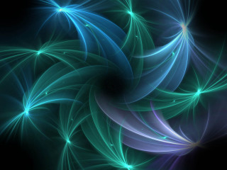 Blue green flower design black 2 - a computer free wallpaper for desktop