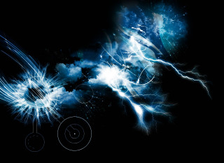 Lightning storm blue swirls night - a blue swirl free wallpaper