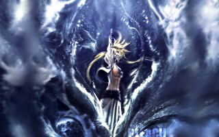 Woman sword blue black wave - a sword free wallpaper for desktop