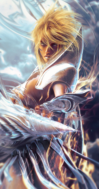 Woman sword blonde fantasy league - a digital painting of a woman free wallpaper