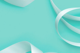 White ribbon blue background middle - paper texture free wallpaper