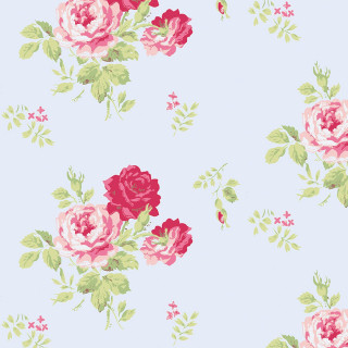 Blue pink roses butterfly rococo - a blue background free wallpaper