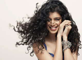 Woman smiling flying hair samikshavad - the air free wallpaper