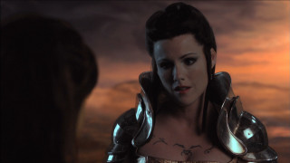 Woman costume sword sky clouds - movie still free wallpaper