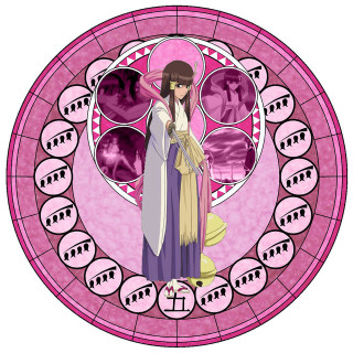 Woman pink stainedglass artnouveau portrait - art nouveau free wallpaper