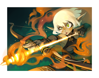 Cartoon character sword aiming fire - art free wallpaper