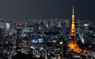 Cityscape night tower lights urban 2 - a cityscape free wallpaper for desktop