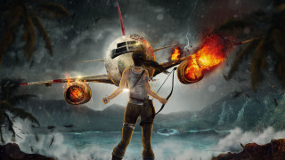 Woman gun helicopter flames man - art free wallpaper