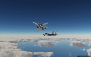 Fighter jets flying clouds sky - blender free wallpaper