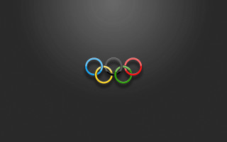 Black background olympic symbol red - ring free wallpaper