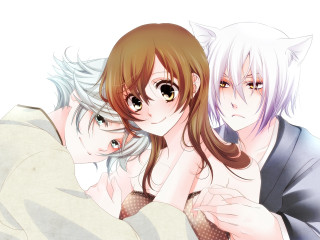 Anime couple hugging closed eyes - their eye free wallpaper
