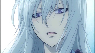 White haired anime portrait blue - white hair free wallpaper