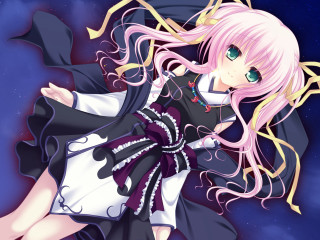 Girl pink hair black dress - gapmoe yandere grimdark free wallpaper