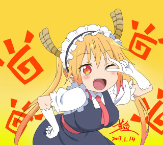 Girl horns dress blonde hair - a yellow background free wallpaper
