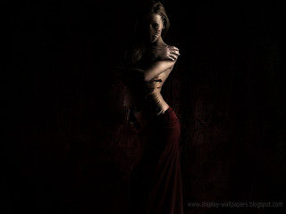 Woman long dress posing dark - a long dress free wallpaper