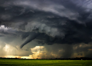 Storm cloud field grass trees 2 - stormy weather free wallpaper