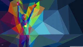 Colorful man tennis racket ball - bernard accama free wallpaper