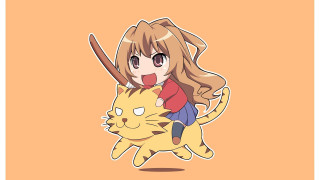 Cartoon character cat back sword - cute free wallpaper