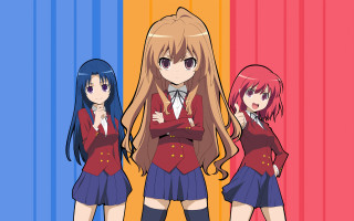Anime girls colorful wall long - long hair and a tie free wallpaper