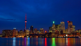 City skyline red light night - a reflection of the city free wallpaper