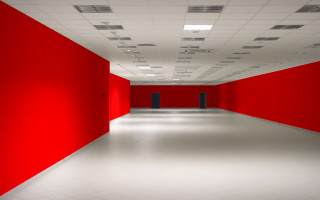 Long hallway red walls white 2 - a red wall free wallpaper