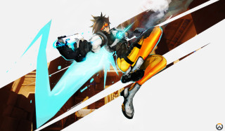 Yellow outfit gun white background - a blue arrow free wallpaper