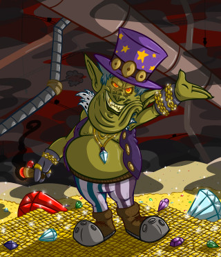 Cartoon character hat sword purple - free cyberpunk wallpaper
