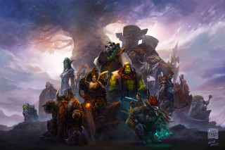 Giant tree skull group people - head free wallpaper