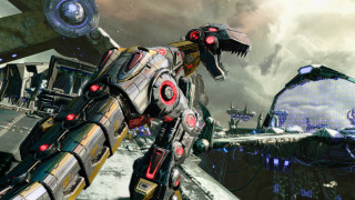 Futuristic robot dinosaur city background - adam rex free wallpaper