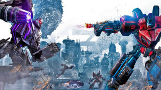 Robots fighting futuristic city giant - a futuristic city free wallpaper