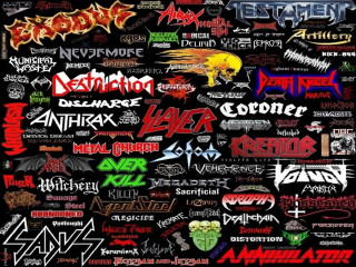Poster logos words black background - metal free wallpaper