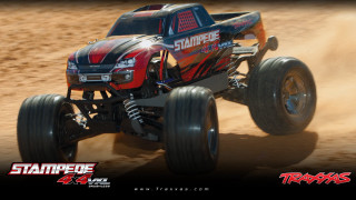 Red monster truck dirt road - a dirt road free wallpaper