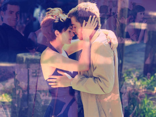 Man woman hugging group people - impressionist free wallpaper