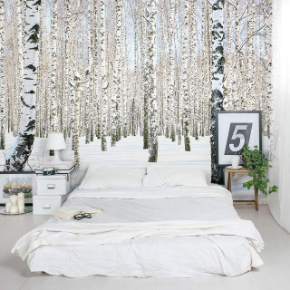 Bedroom bed wallpaper trees picture - forest free wallpaper