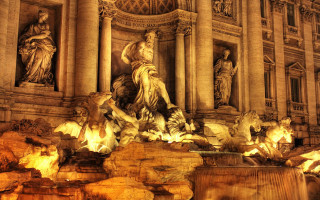 Fountain statues lights city square - statue free wallpaper
