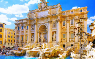 Neoclassicism fountain building arch bridge - it in front free wallpaper