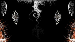 Black background white red designs - digital art free wallpaper for desktop
