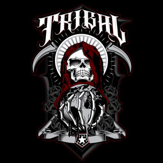 Skull sword helmet death logo - primitivism free wallpaper