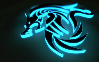 Blue black animal black background 2 - computer art free wallpaper