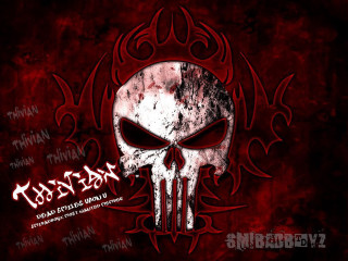 Skull red background black white 2 - a skull free wallpaper