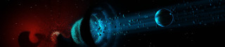 Space red blue black background - a white line free wallpaper