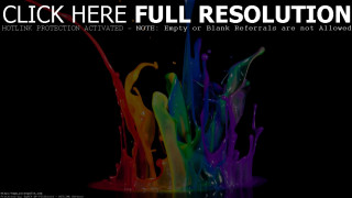 Black background colorful paint splash - full free wallpaper